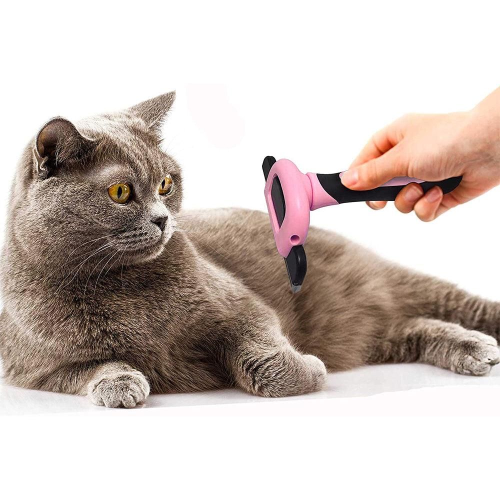 Pet Dog Cat Grooming Comb Brush Hair Remover Deshedding Tool Pink - Image 2