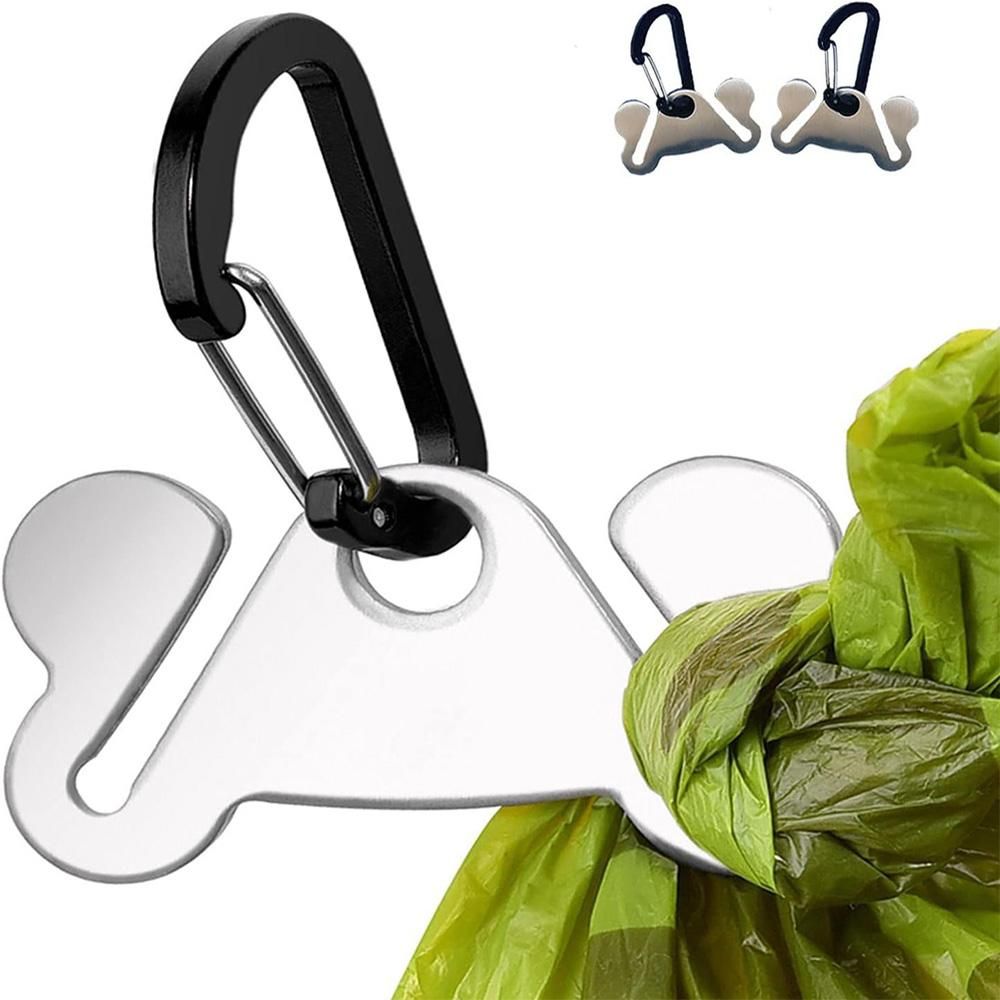 2PCS Metal Dog Poop Bag Holder Clips - Hands-Free Leash Attachment - Image 8