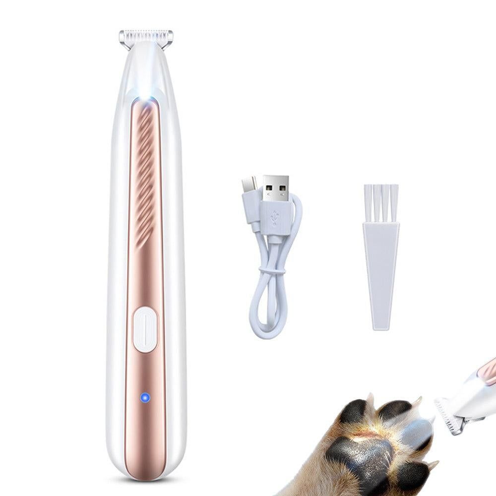 Pet Dog Paw Trimmer with LED Light Cordless Electric Pet Paw Grooming Clippers for Paws Ears Face Rump - Image 1