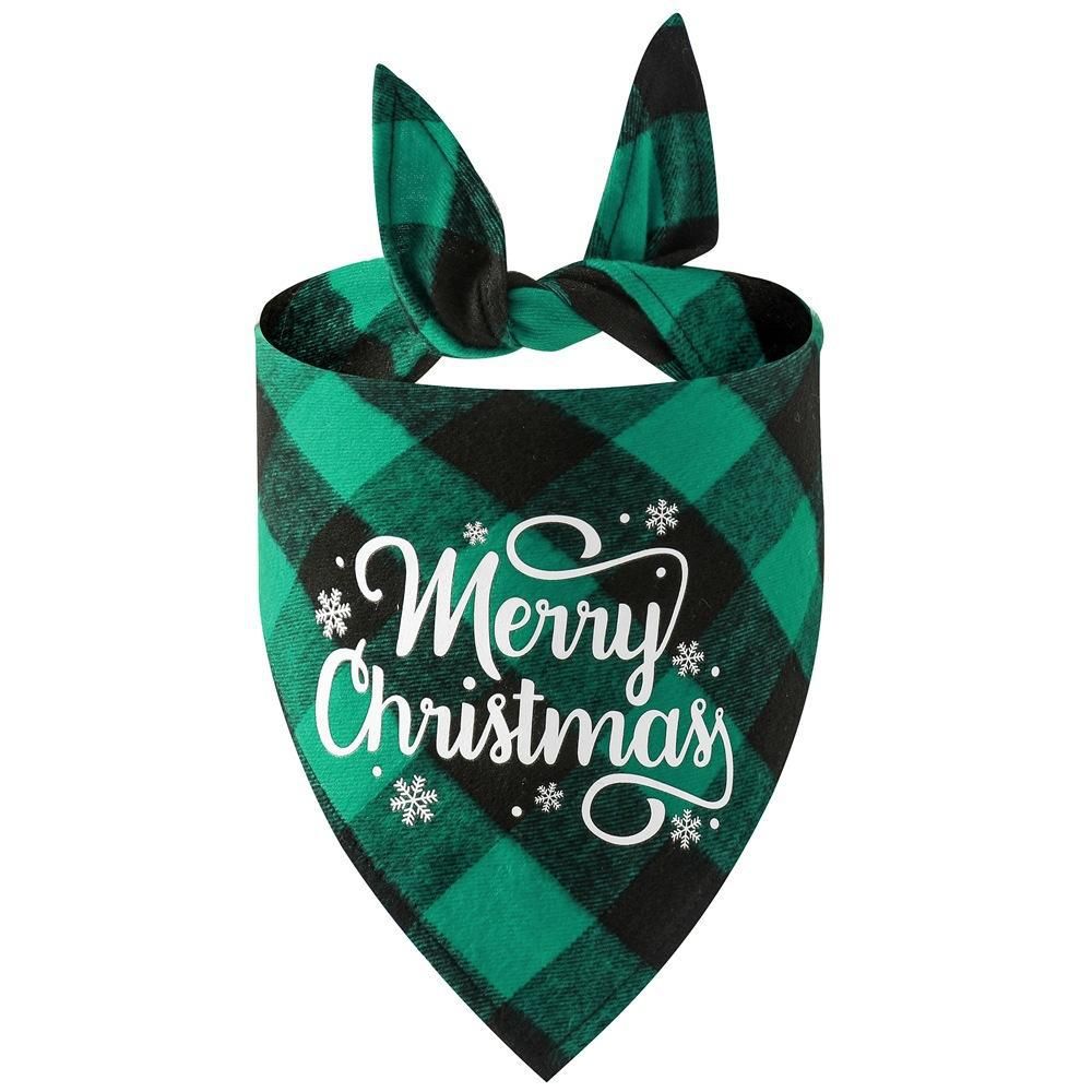 Christmas Pet Triangle Scarf Dog Bandana Pet Wearable Accessories Red Grid - Santa Claus - Image 5