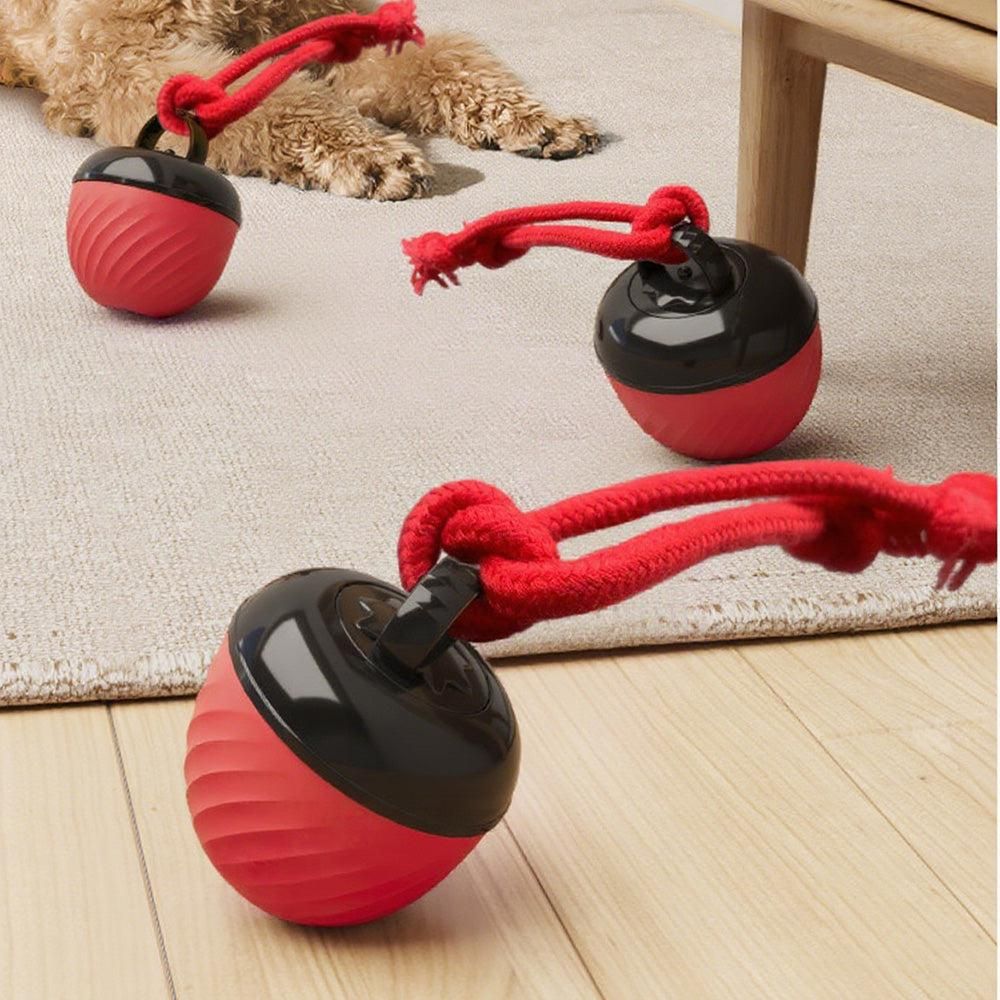 Squeaky Rolling Ball Dog Toy - Interactive Motion-Activated Chew Toy for Dogs Red - Image 4