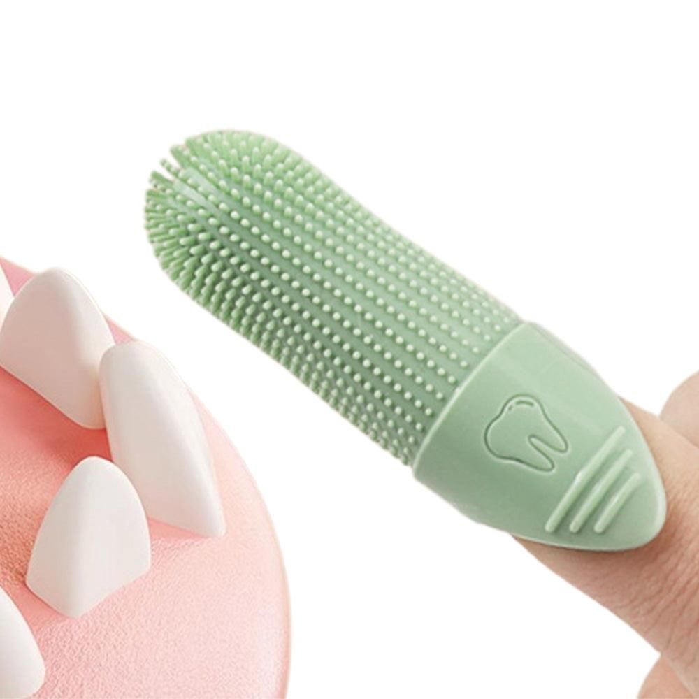 Silicone Pet Finger Toothbrush - Daily Teeth Cleaning for Cats and Dogs Green - Image 3