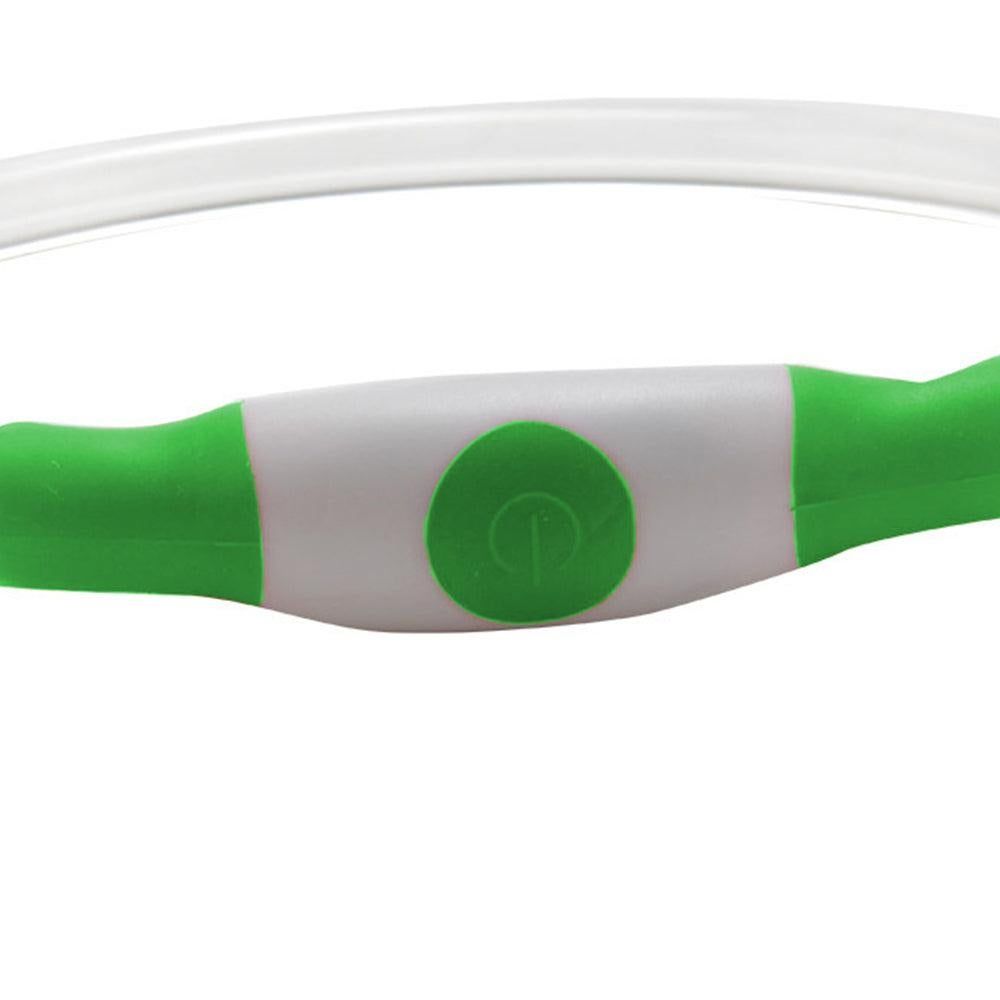 Light-Up Pet Dog Collars USB Rechargeable Pet Collar Adjustable Size Pet Collar Green - S - Image 5