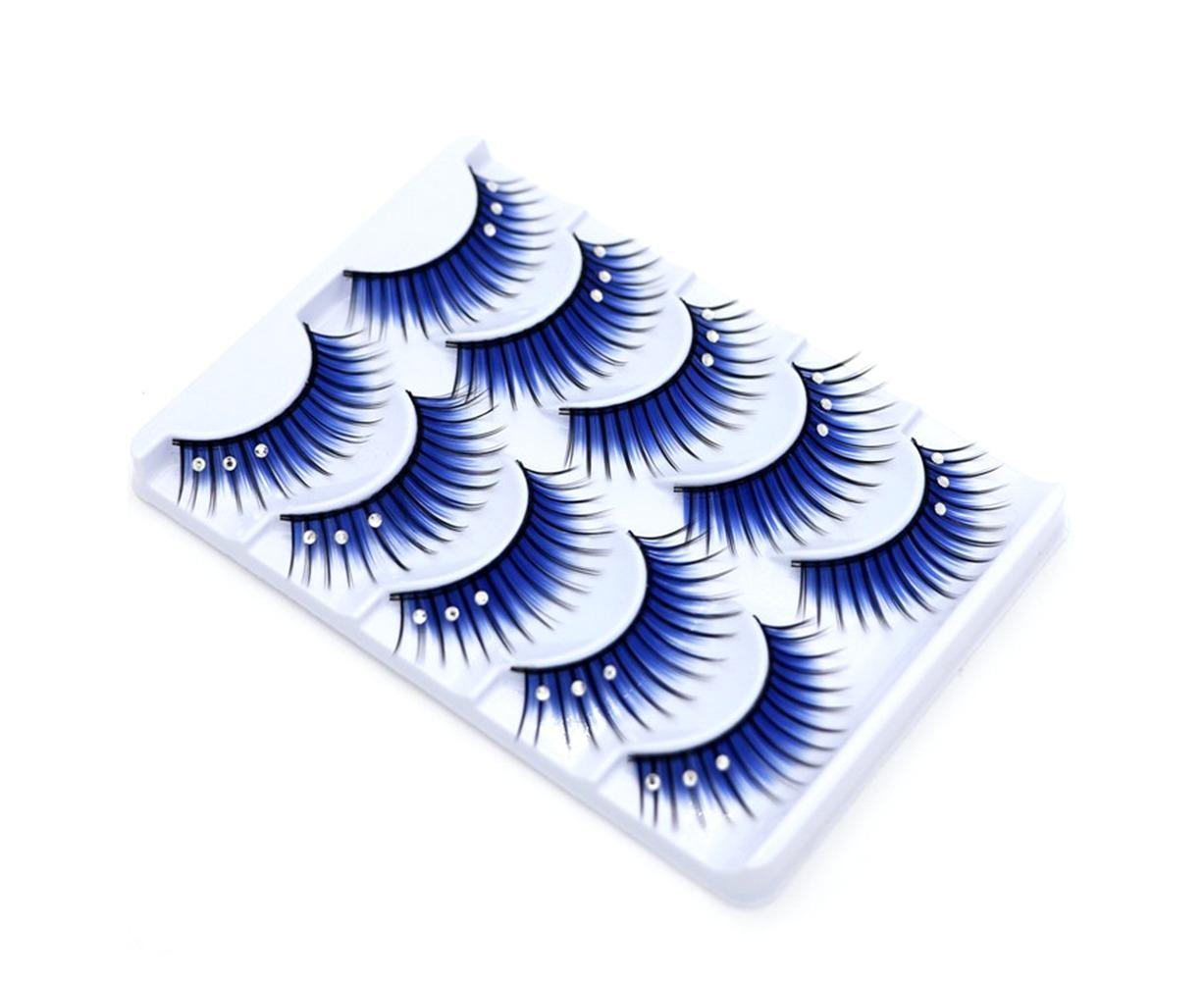 5 Pairs Dual Colors Glitter Rhinestones Artificial Eyelash Party Makeup Tool - Image 8