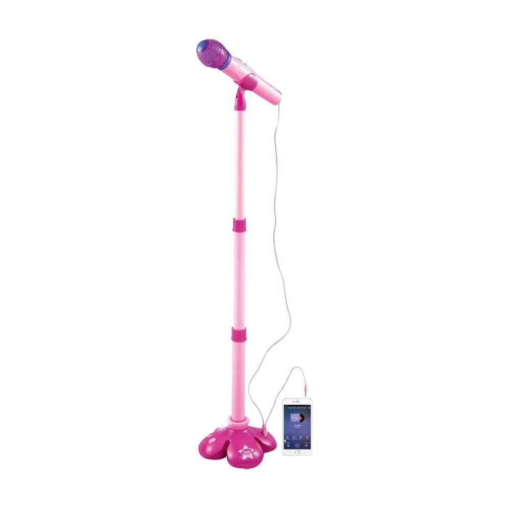 Karaoke Machine with 1 Mic Adjustable Stand Music Play Toy Pink - Image 2