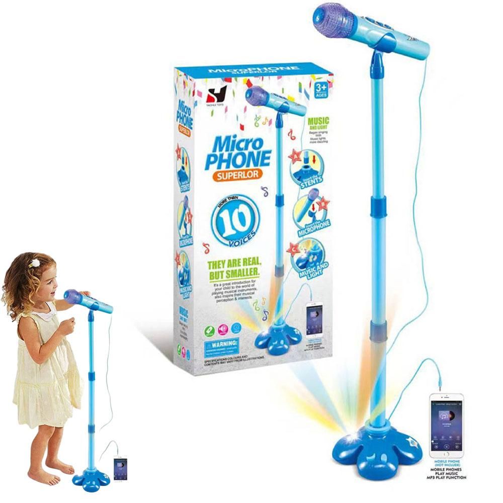 Karaoke Machine with 1 Mic Adjustable Stand Music Play Toy Pink - Image 6