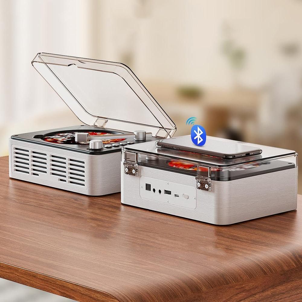Retro CD Music Player with Bluetooth and FM Radio Multifunctional Home Audio System White - Image 2