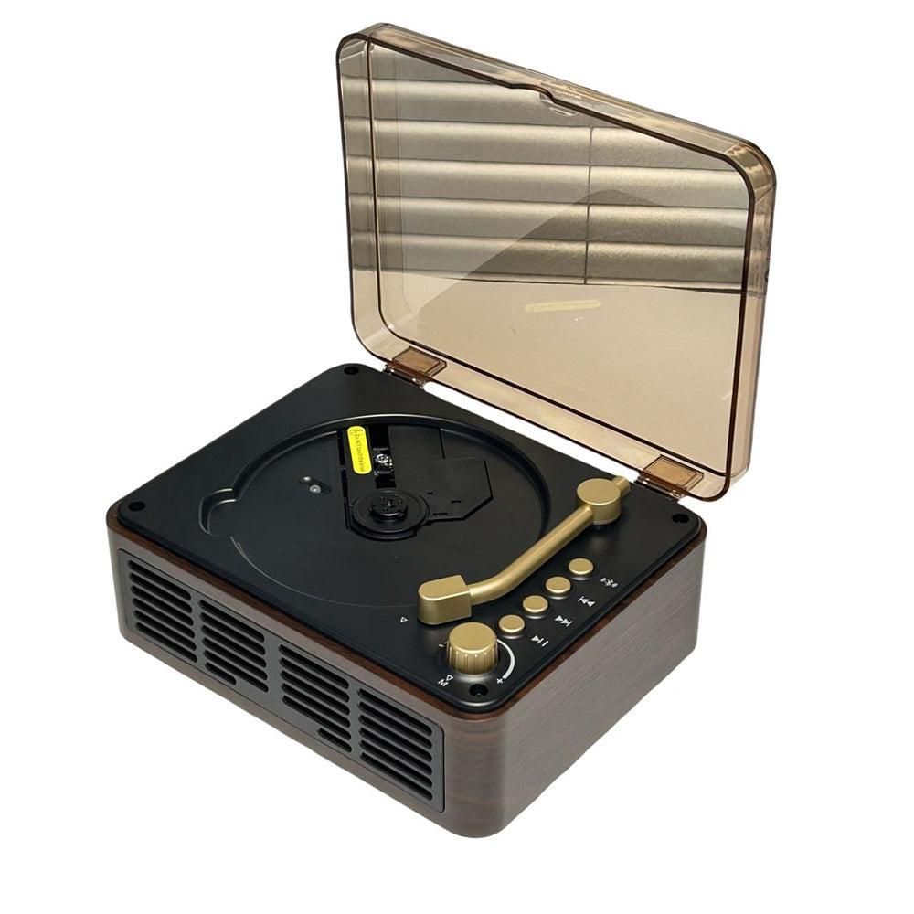 Retro CD Music Player with Bluetooth and FM Radio Multifunctional Home Audio System Brown - Image 3