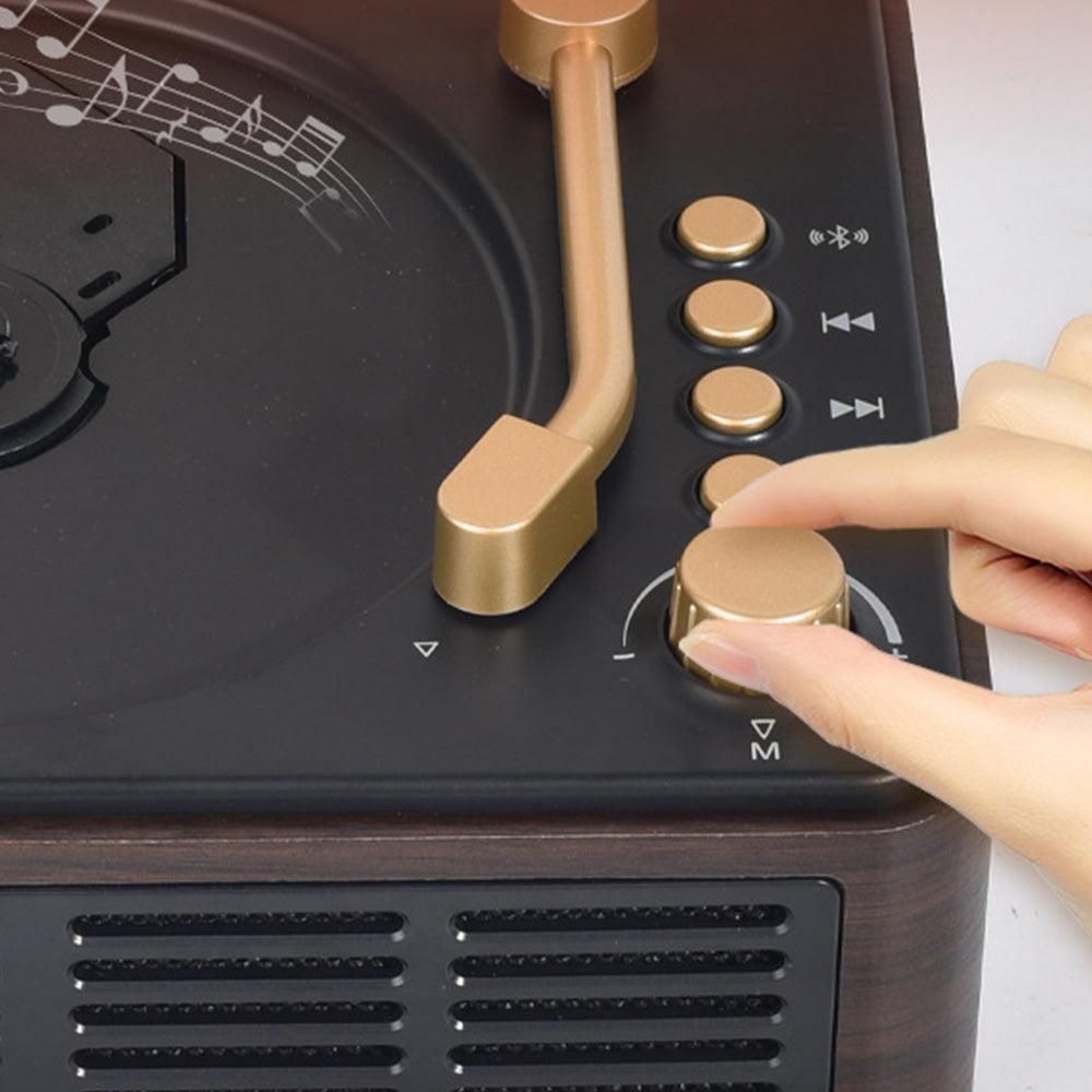 Retro CD Music Player with Bluetooth and FM Radio Multifunctional Home Audio System Brown - Image 5