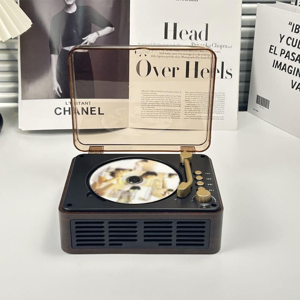 Retro CD Music Player with Bluetooth and FM Radio Multifunctional Home Audio System Brown - Image 6