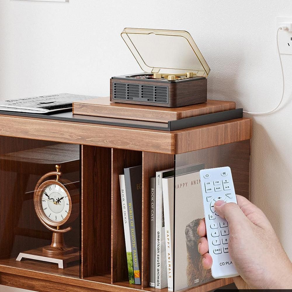 Retro CD Music Player with Bluetooth and FM Radio Multifunctional Home Audio System Brown - Image 7