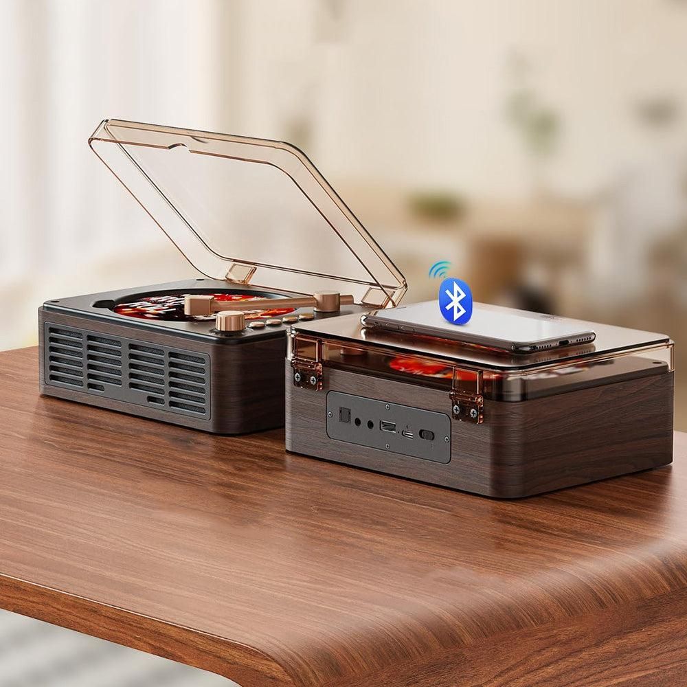 Retro CD Music Player with Bluetooth and FM Radio Multifunctional Home Audio System Brown - Image 8