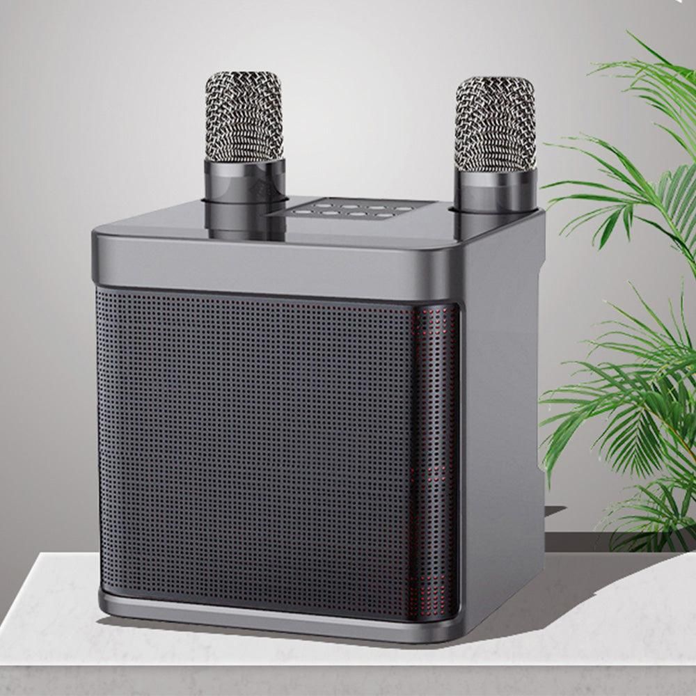 Portable Karaoke Machine with 2 Wireless Microphones Portable Bluetooth Speaker for Family Party Singing Black - Image 2