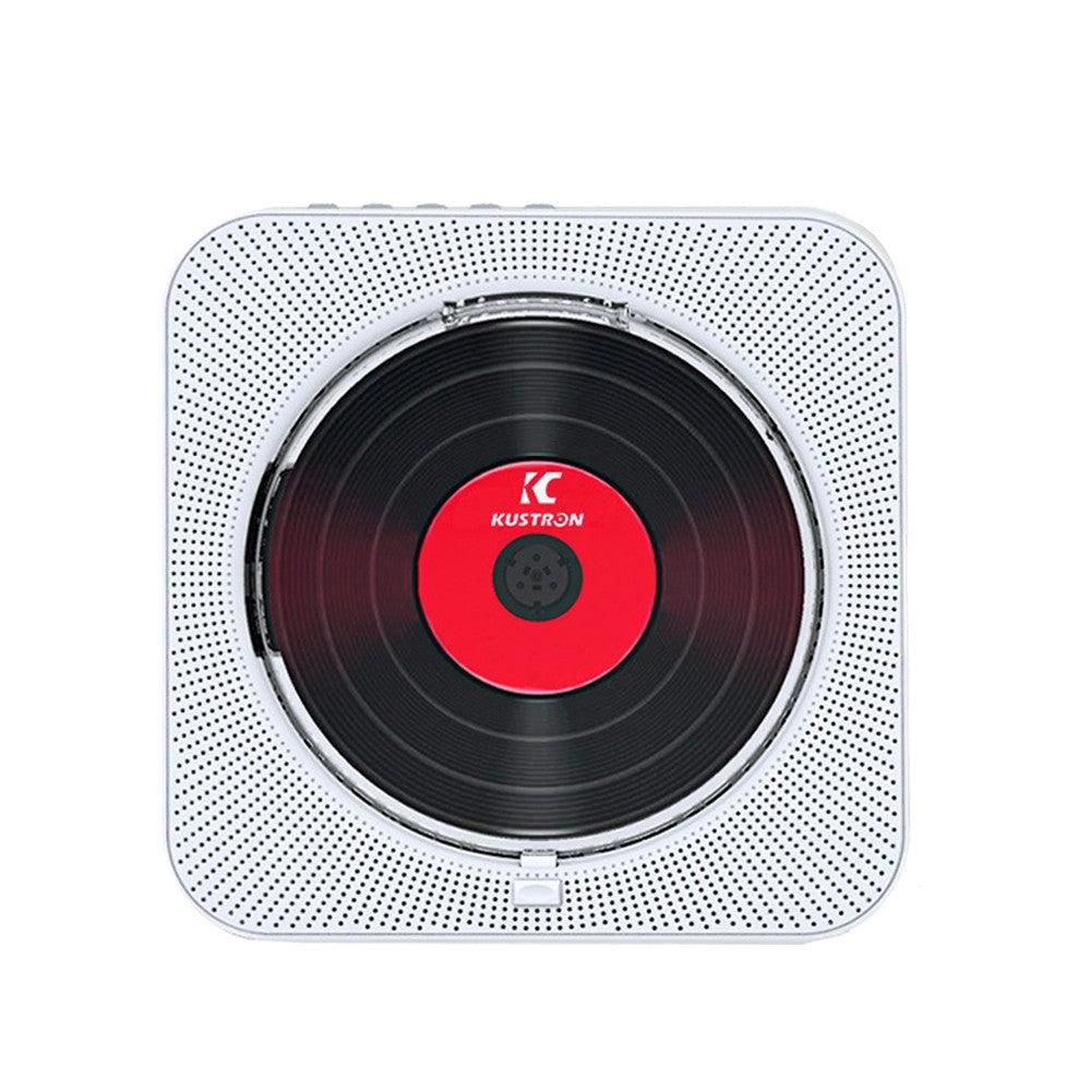 Wall-Mount Bluetooth CD Player LCD Display Music Player Home Audio Boombox White - Image 5
