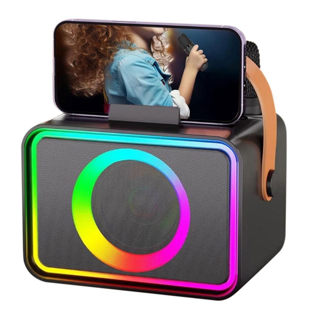 Mini Karaoke Machine Portable Bluetooth Speaker with 2 Wireless Mic - Image 1
