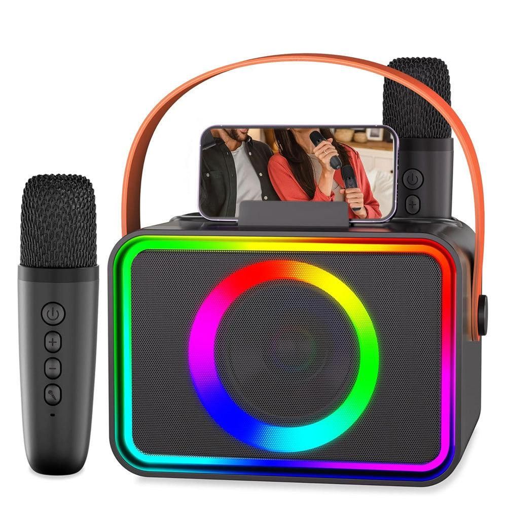 Mini Karaoke Machine Portable Bluetooth Speaker with 2 Wireless Mic - Image 3