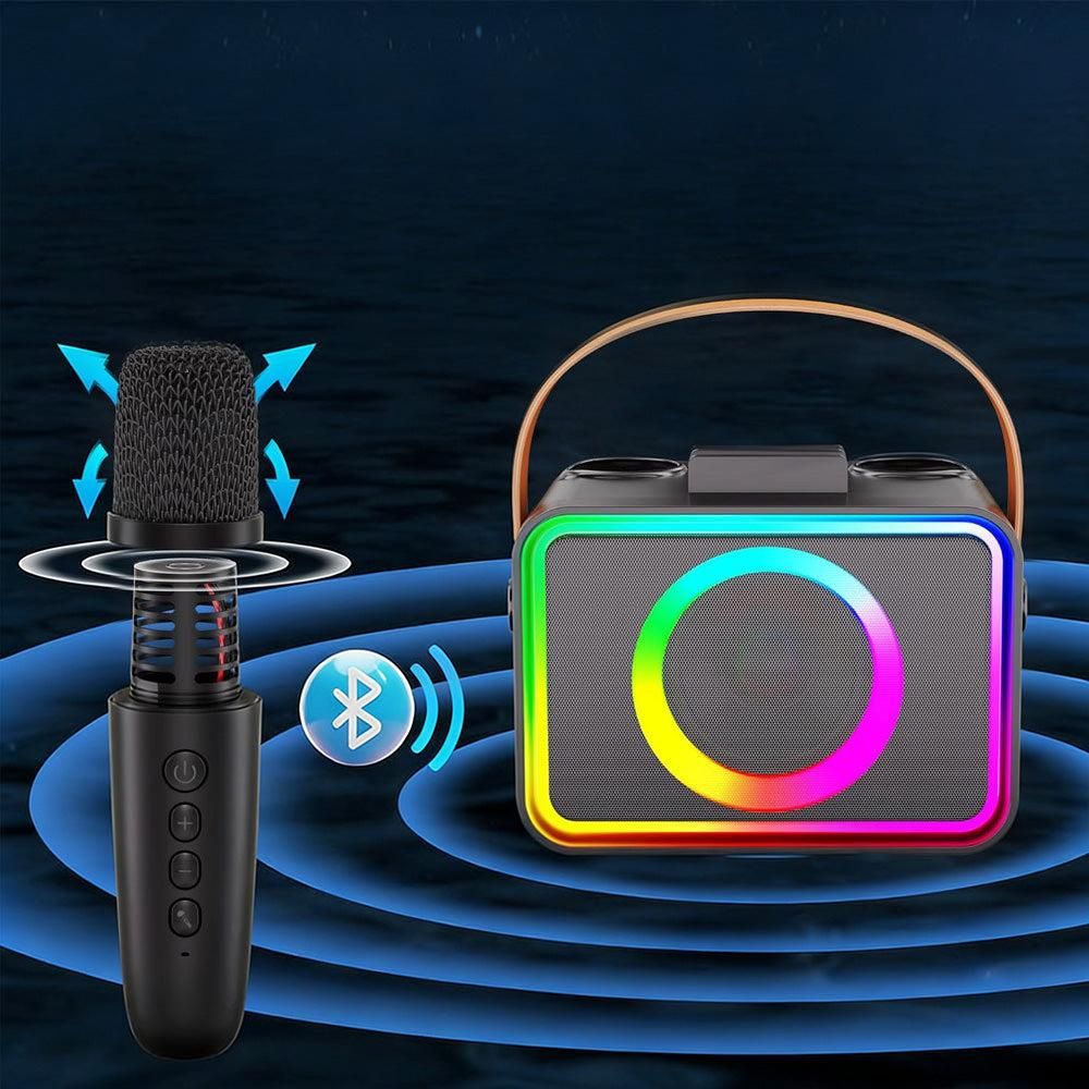 Mini Karaoke Machine Portable Bluetooth Speaker with 2 Wireless Mic - Image 5