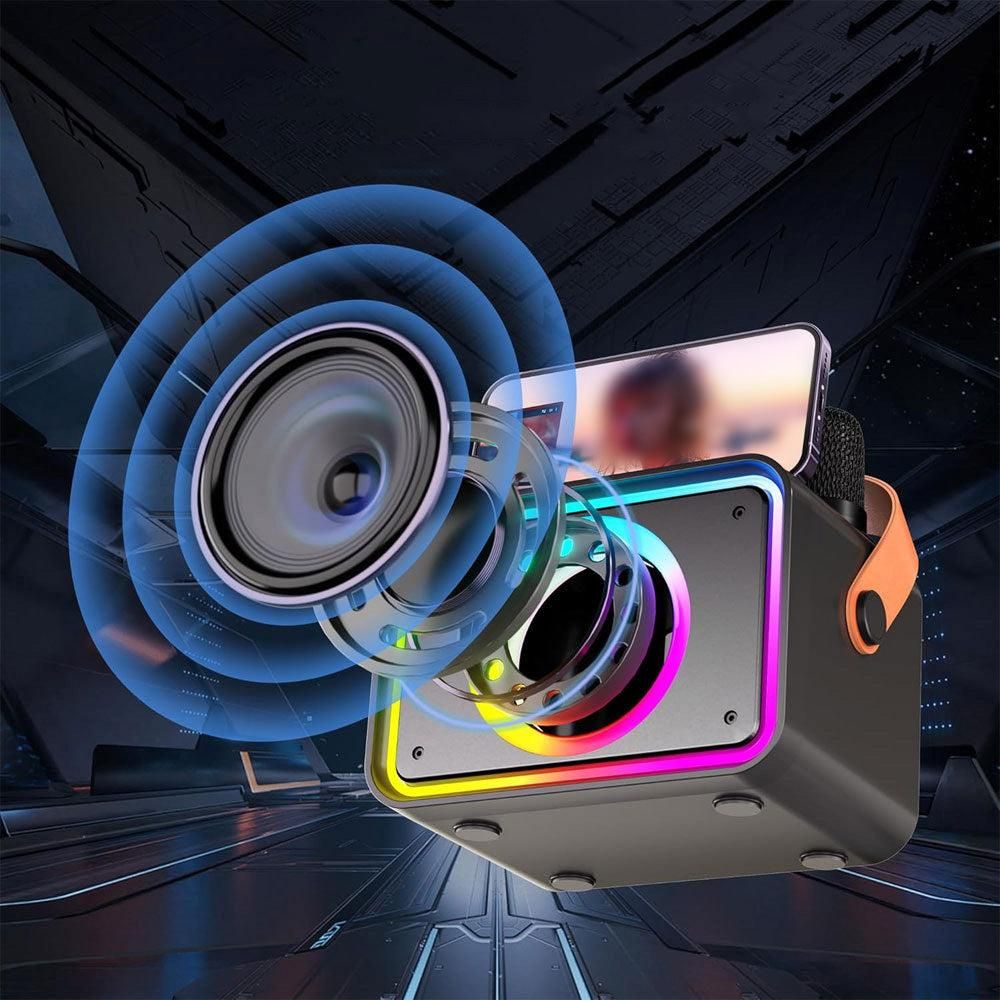 Mini Karaoke Machine Portable Bluetooth Speaker with 2 Wireless Mic - Image 7