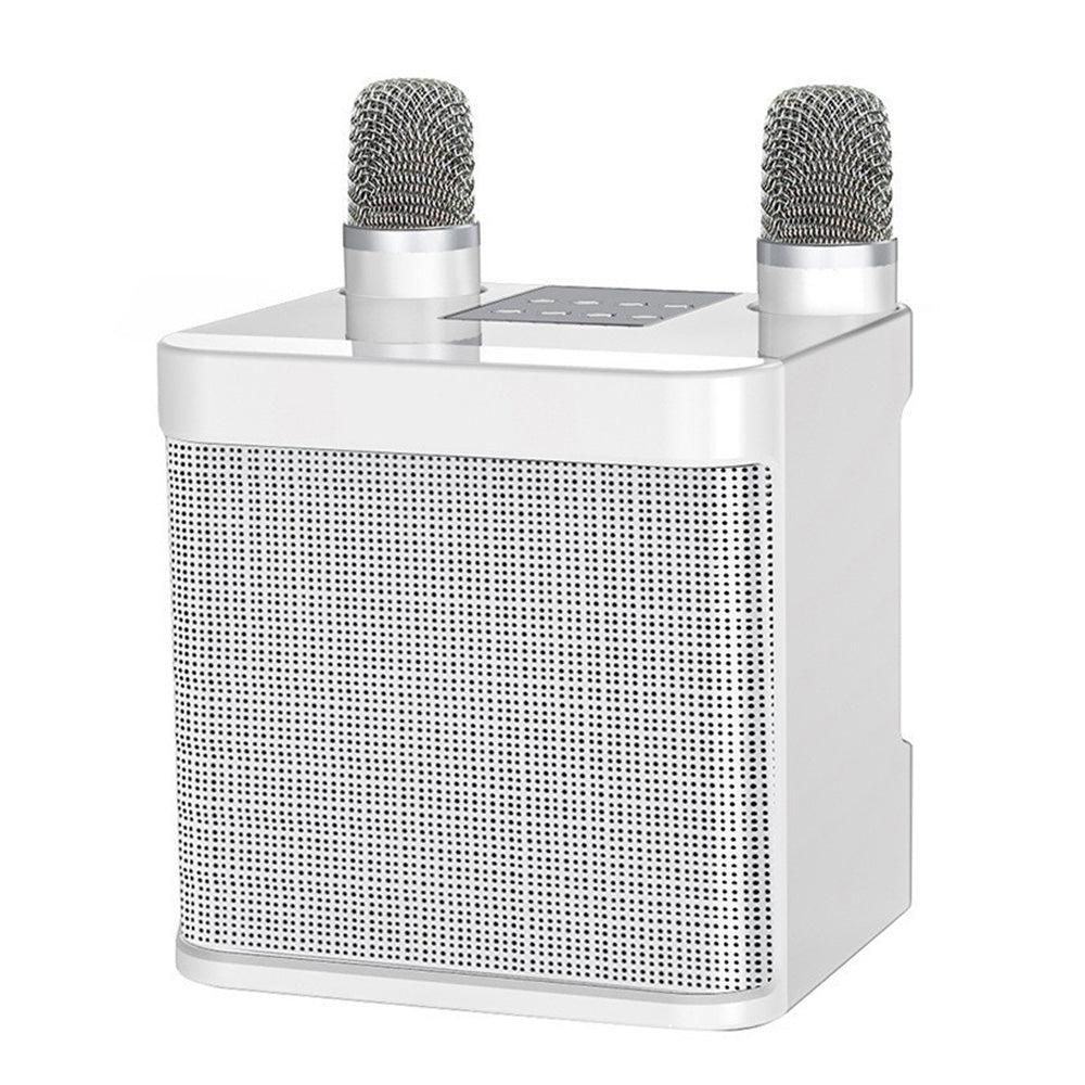 Portable Karaoke Machine with 2 Wireless Microphones Portable Bluetooth Speaker for Family Party Singing White - Image 2