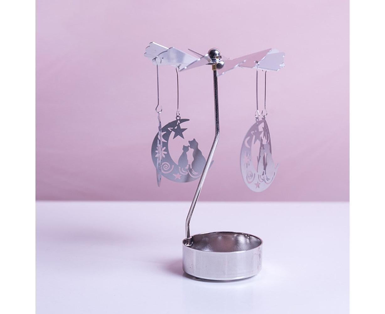 Rotating Carousel Tea Light Hanging Deer Candle Holder Candlestick Room Decor-Snowflake * - Image 8