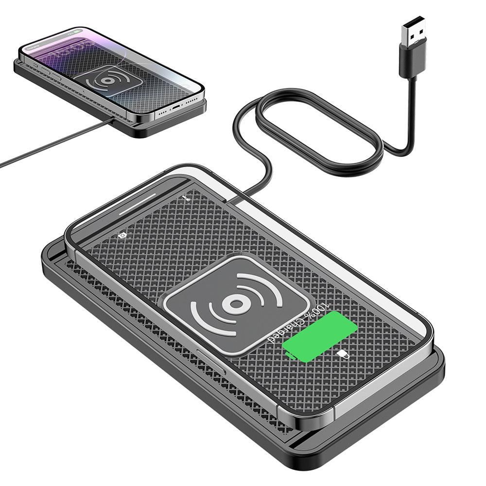 Universal Car Wireless Fast Charger Mat Non-Slip Charging Pad for Devices with Wireless Charging Function USB Style - Image 1