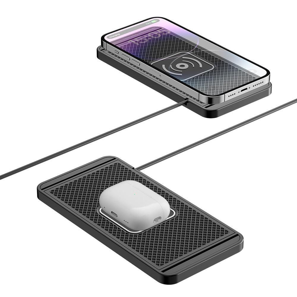 Universal Car Wireless Fast Charger Mat Non-Slip Charging Pad for Devices with Wireless Charging Function USB Style - Image 2