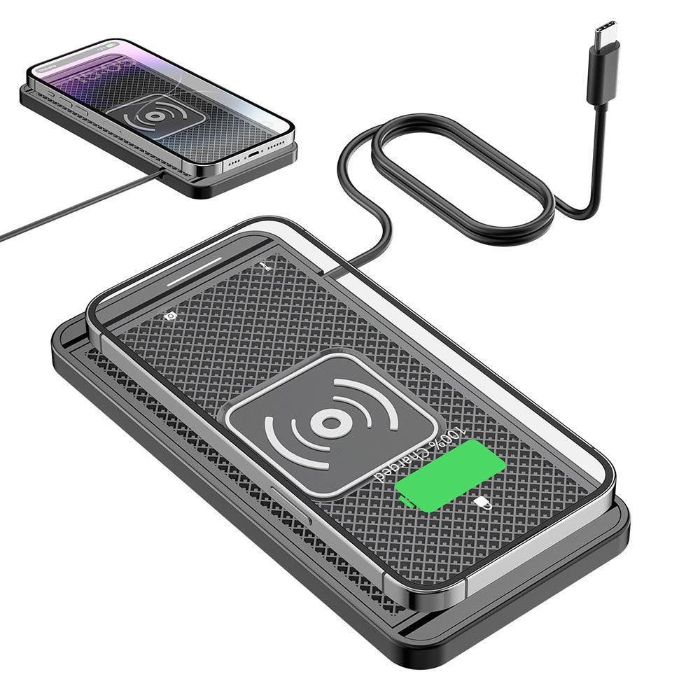 Universal Car Wireless Fast Charger Mat Non-Slip Charging Pad for Devices with Wireless Charging Function Type-C Style - Image 1
