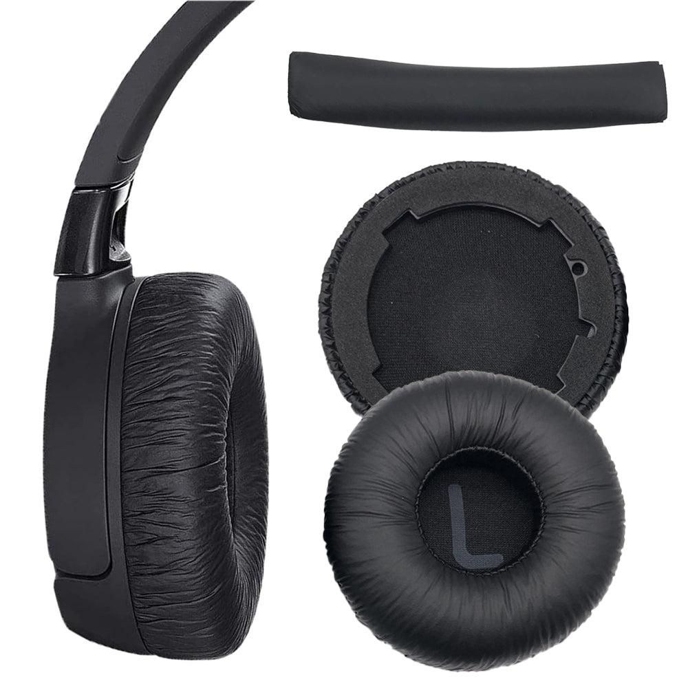 Headworn Heaphone Protector Set Ear Pads Cushion and Headband for JBL Tune600BT T520BT T510BT T500BT T450BT Black - Image 1