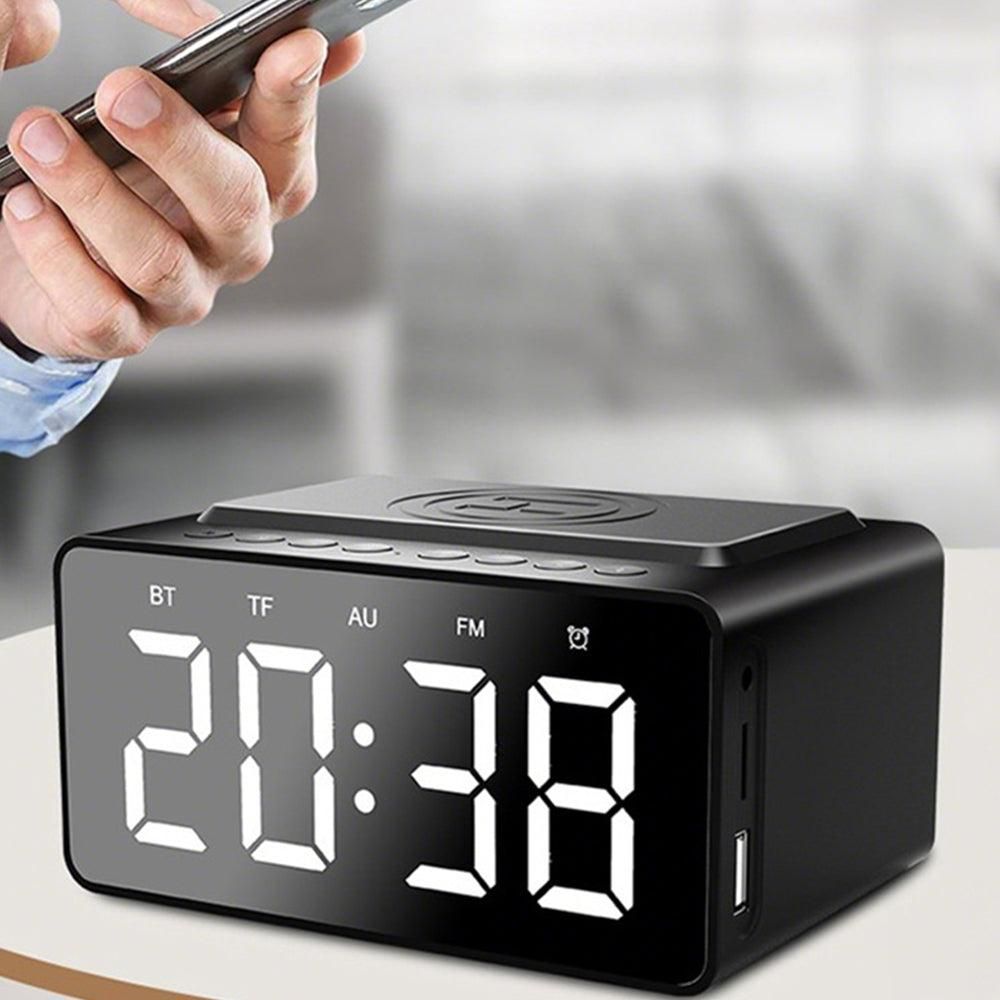 Wireless Charging Bluetooth Speaker with LED Digital Alarm Clock and FM Radio - Image 2