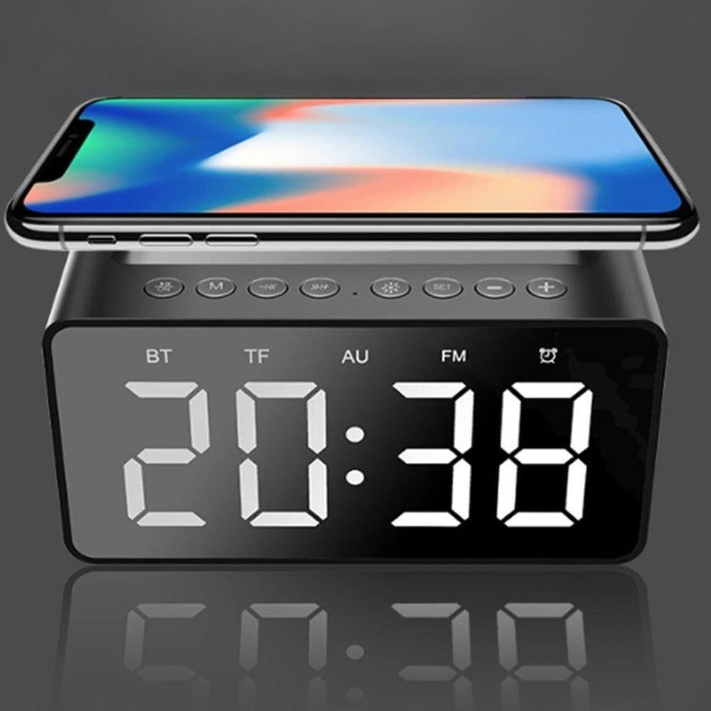 Wireless Charging Bluetooth Speaker with LED Digital Alarm Clock and FM Radio - Image 3