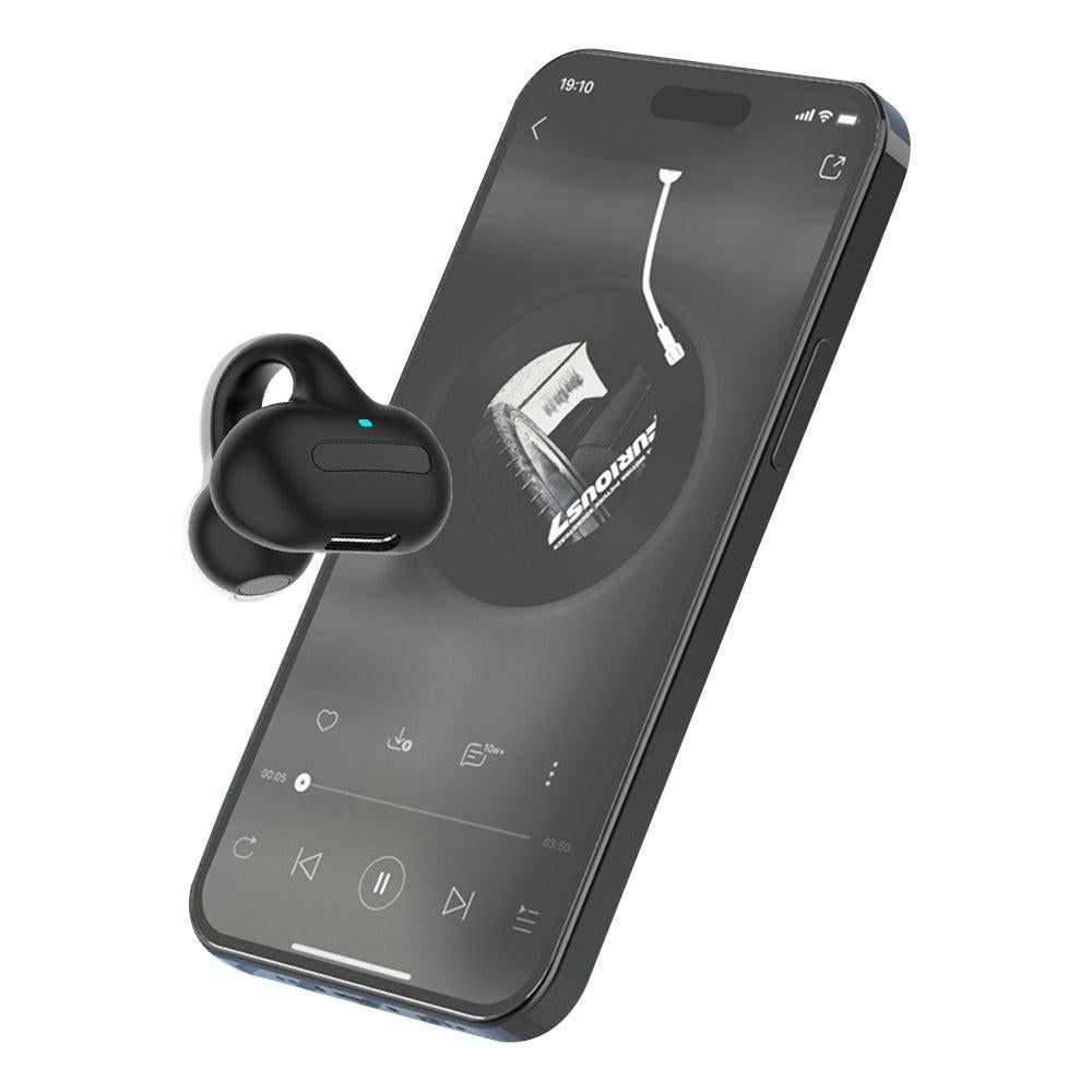 MG8 Wireless Bluetooth 5.2 Single Earphone Ear-clip Headphones TWS Sports Earbuds with Charging Case Black - Image 4