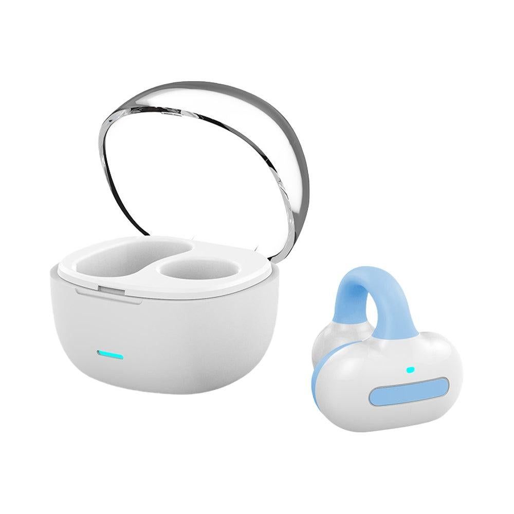 MG8 Wireless Bluetooth 5.2 Single Earphone Ear-clip Headphones TWS Sports Earbuds with Charging Case Blue - Image 1