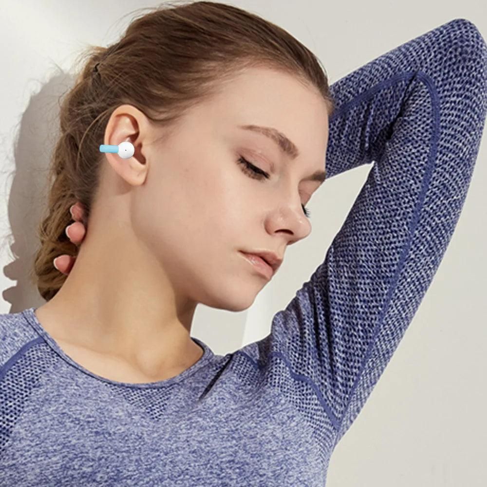 MG8 Wireless Bluetooth 5.2 Single Earphone Ear-clip Headphones TWS Sports Earbuds with Charging Case Blue - Image 2