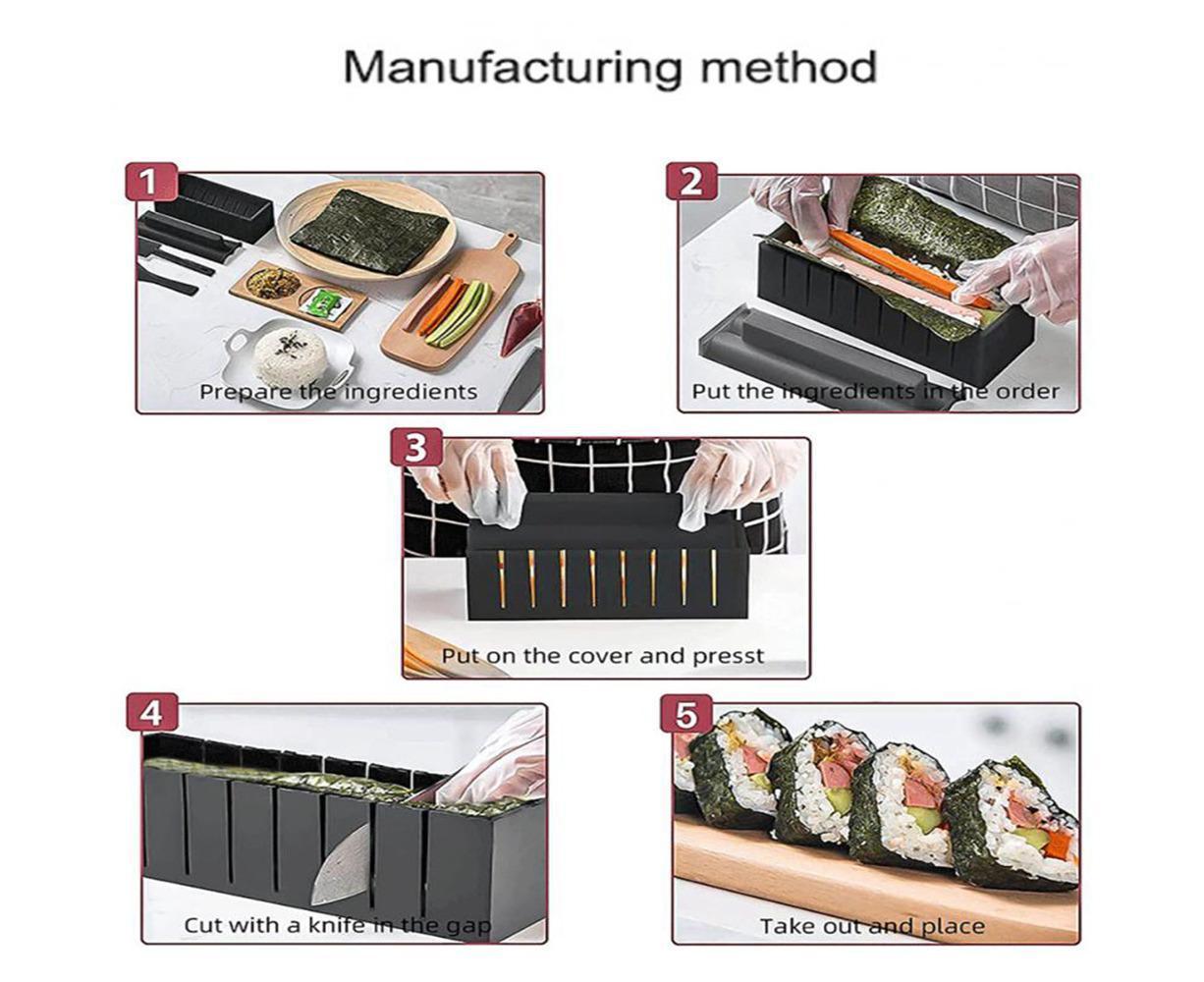 10Pcs DIY Sushi Making Kit Roll Sushi Maker Rice Roll Mold Kitchen Sushi Tools - Image 7