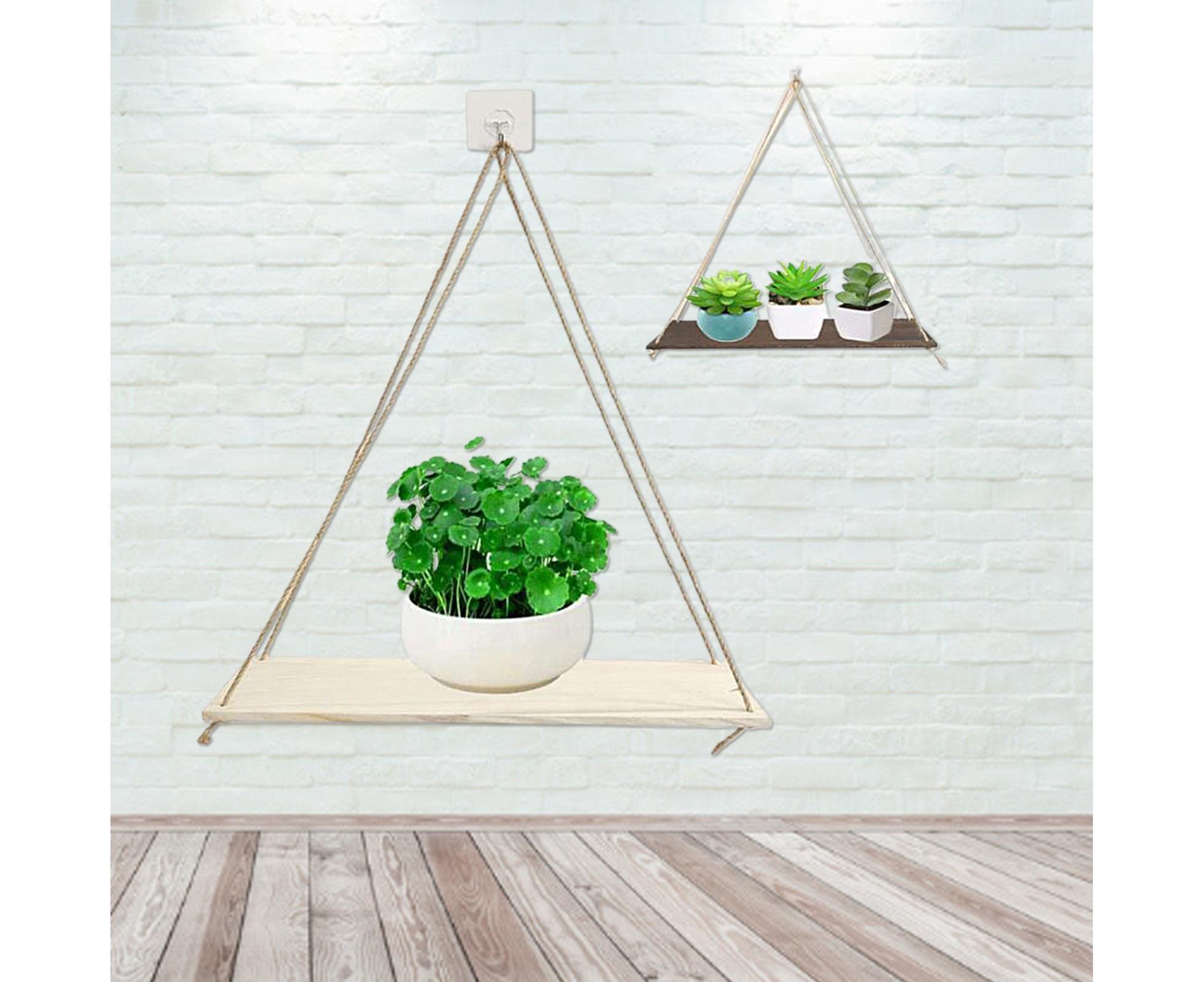 Home Plant Bonsai Photos Frame Wood Window Wall Hanging Shelves Storage Rack- S - Image 2