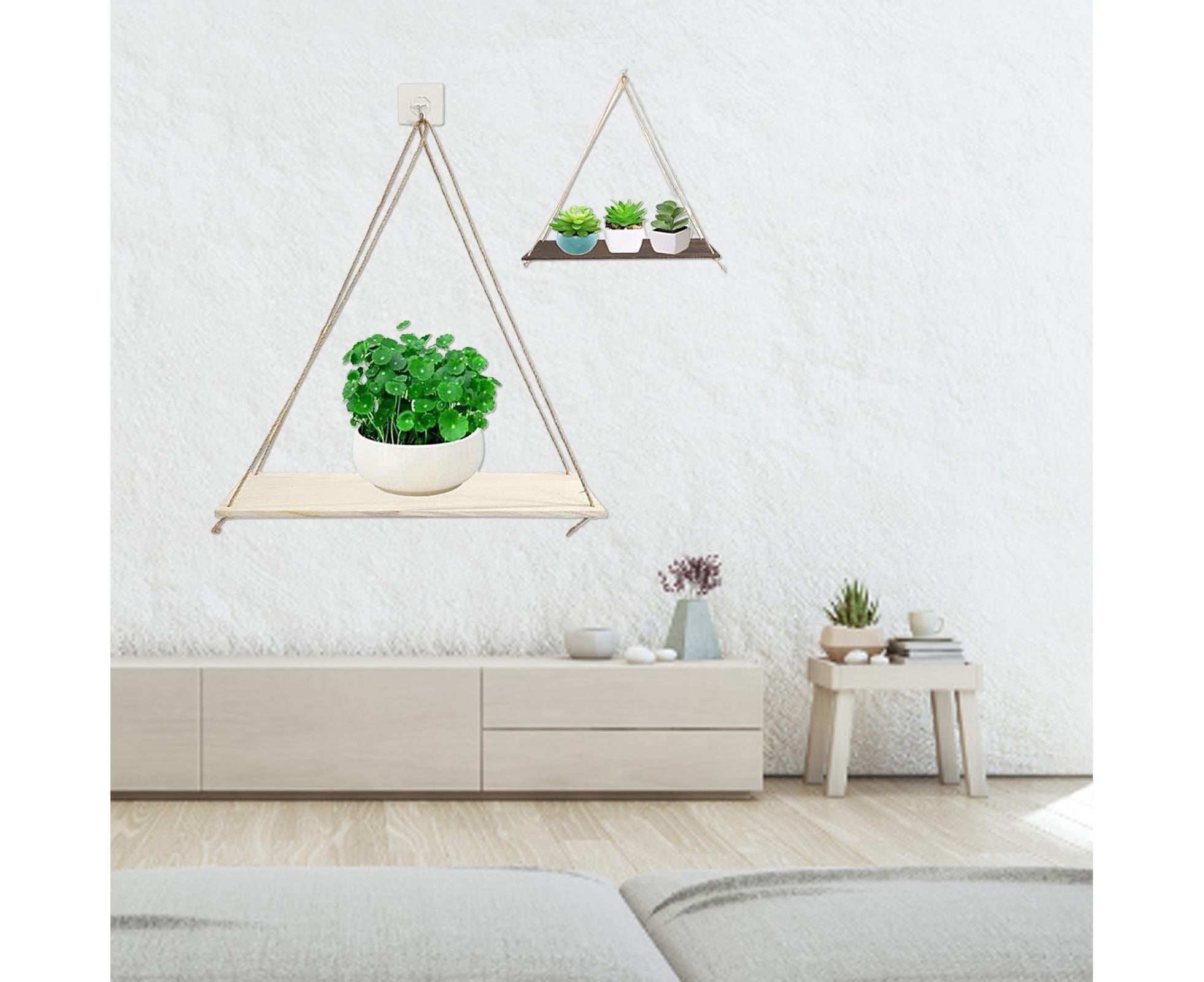Home Plant Bonsai Photos Frame Wood Window Wall Hanging Shelves Storage Rack- S - Image 3