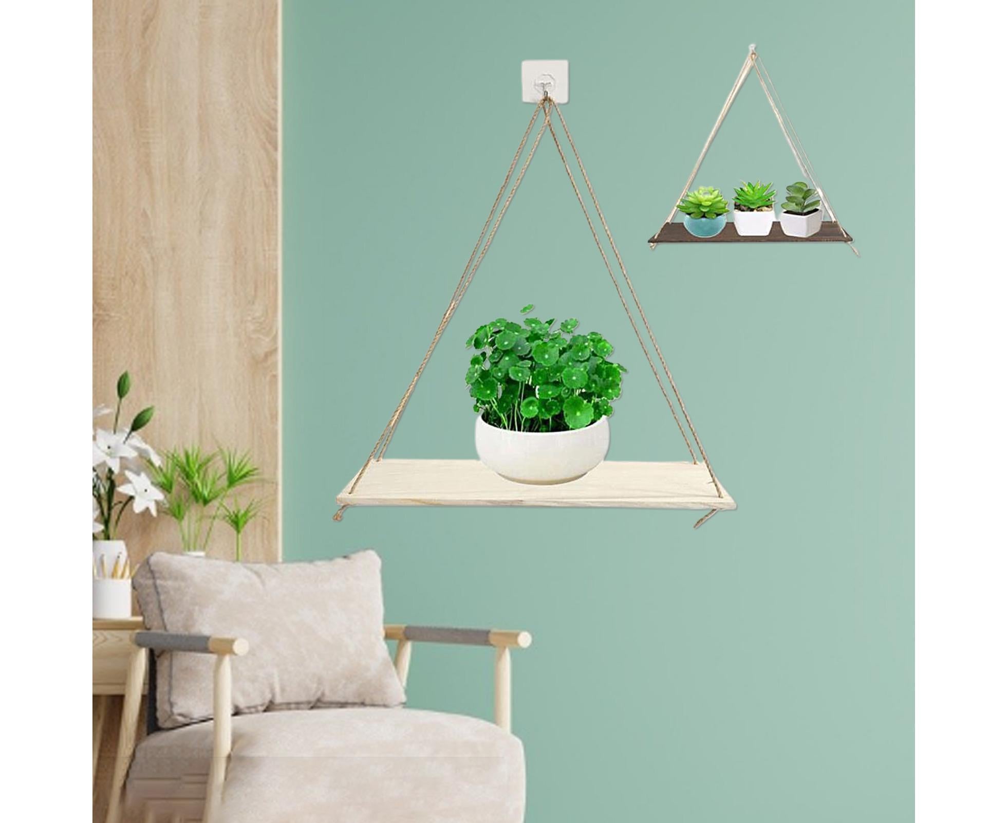 Home Plant Bonsai Photos Frame Wood Window Wall Hanging Shelves Storage Rack- S - Image 4
