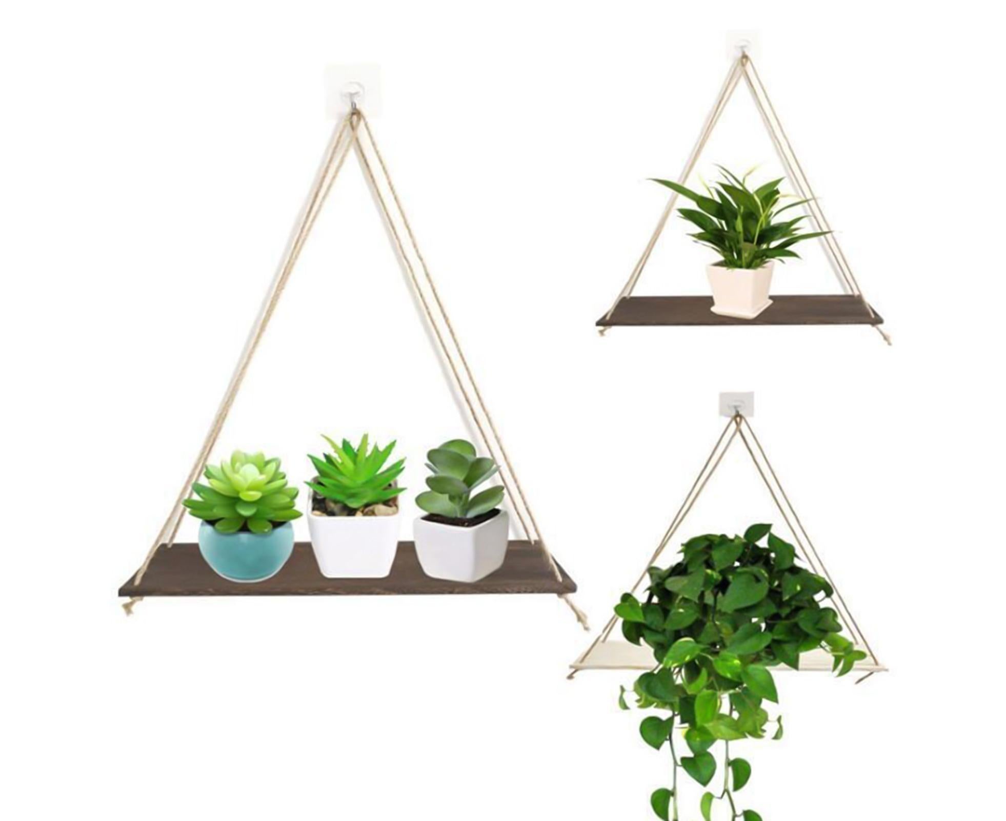 Home Plant Bonsai Photos Frame Wood Window Wall Hanging Shelves Storage Rack- S - Image 5