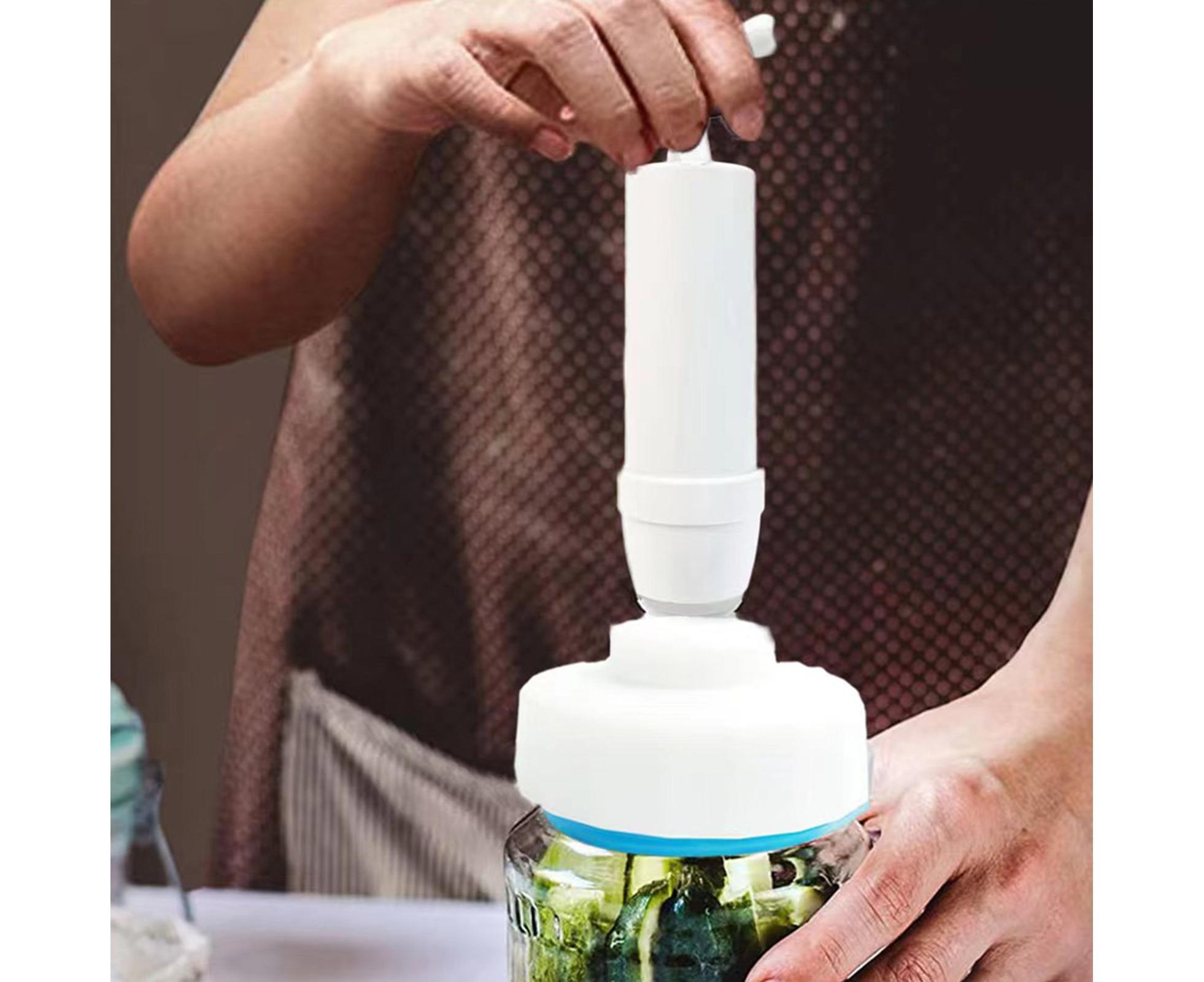 Food Storage Jar Sealing Machine - Manual Air Pump - White - Image 8