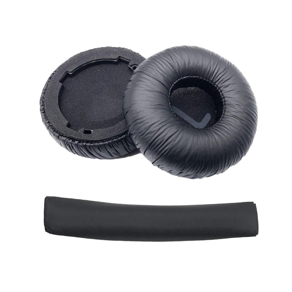 Replacement Snap-On Ear Pads Headband Set Compatible with JBL Tune 600BT / T520BT / T510BT / T500BT / T450BT Black - Image 1
