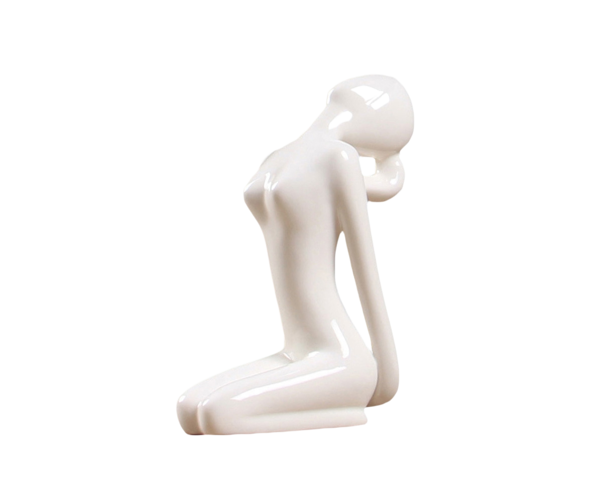 Ceramic Simulation Yoga Girl Model Art Craft Home Cabinet Office Desktop Decor-10# - Image 1
