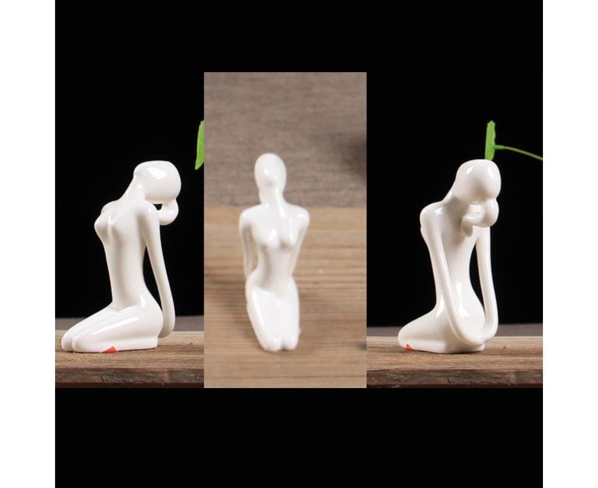Ceramic Simulation Yoga Girl Model Art Craft Home Cabinet Office Desktop Decor-10# - Image 4