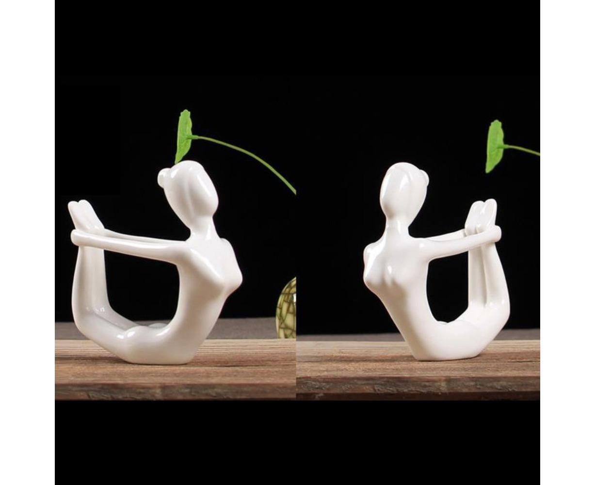 Ceramic Simulation Yoga Girl Model Art Craft Home Cabinet Office Desktop Decor-10# - Image 7