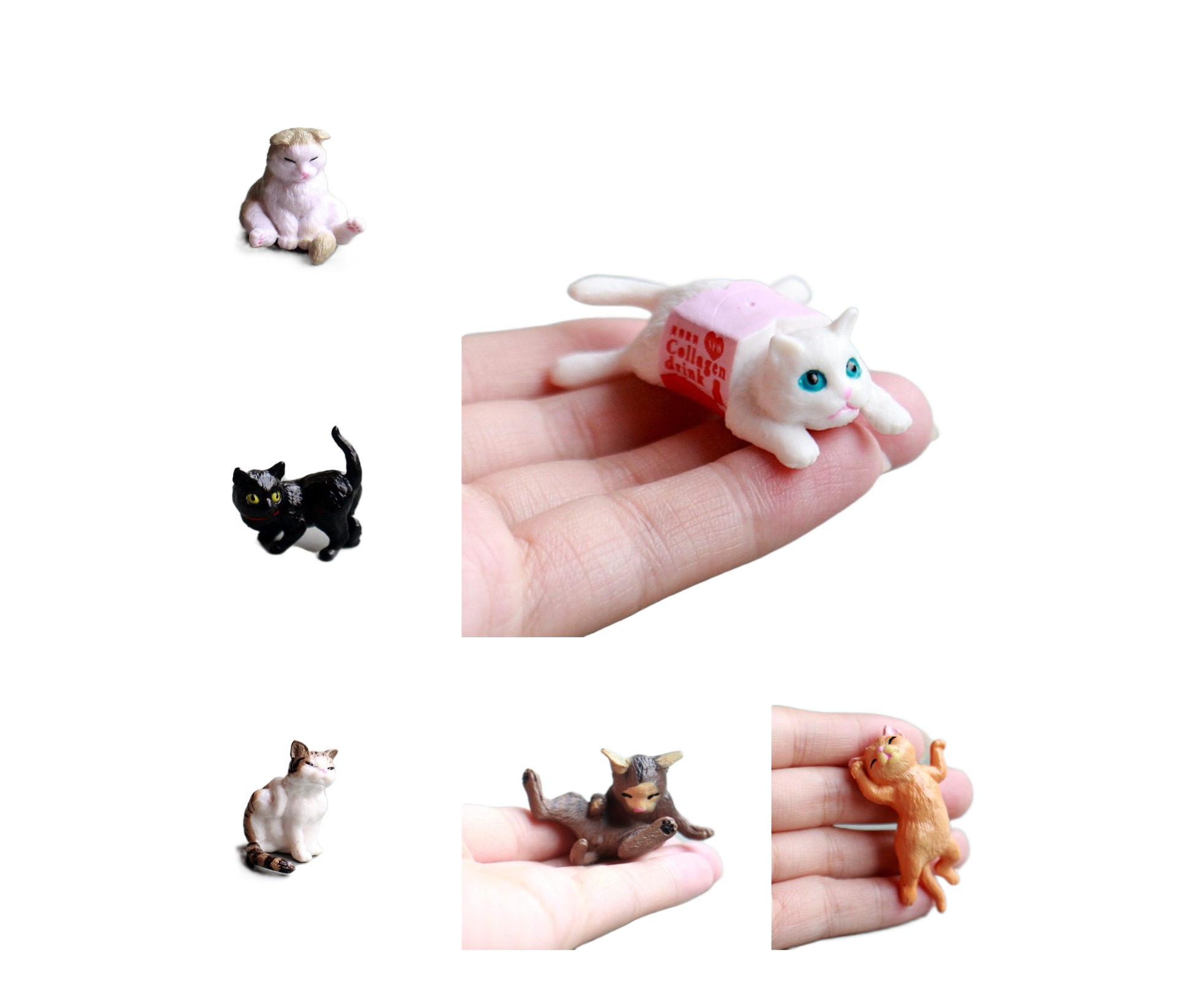 10Pcs Cat Figurine Personalized No Odor Plastic Car Center Console Cat Statue for Desktop-Multicolor - Image 1