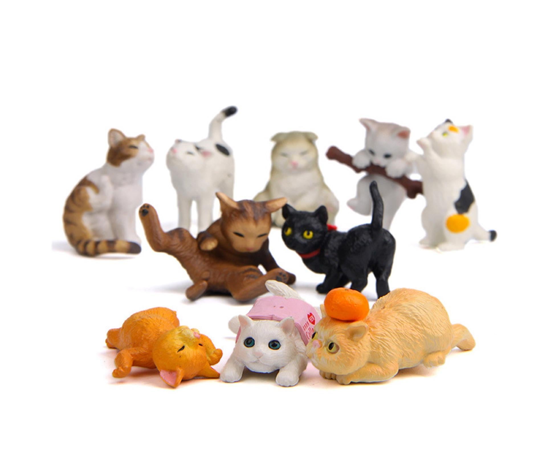 10Pcs Cat Figurine Personalized No Odor Plastic Car Center Console Cat Statue for Desktop-Multicolor - Image 2