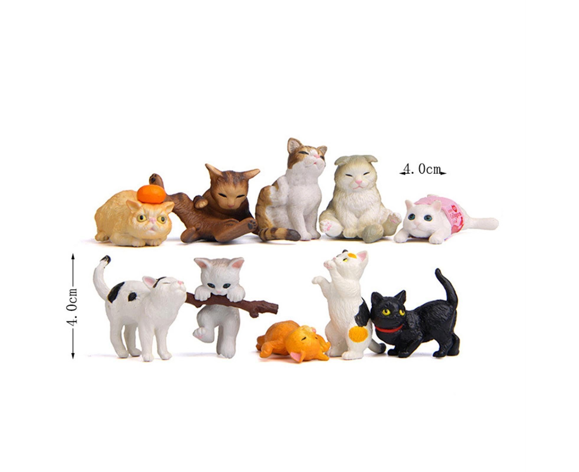 10Pcs Cat Figurine Personalized No Odor Plastic Car Center Console Cat Statue for Desktop-Multicolor - Image 6