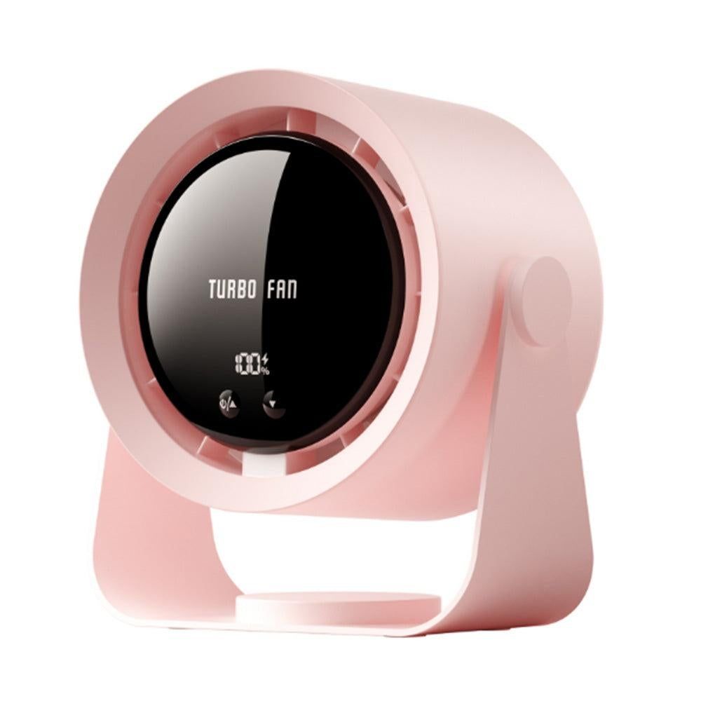 Digital Display Desk Fan Air Circulator Quiet Fan 100 Speeds Adjustable Table Fan for Camping Office Dorm Pink - Image 1