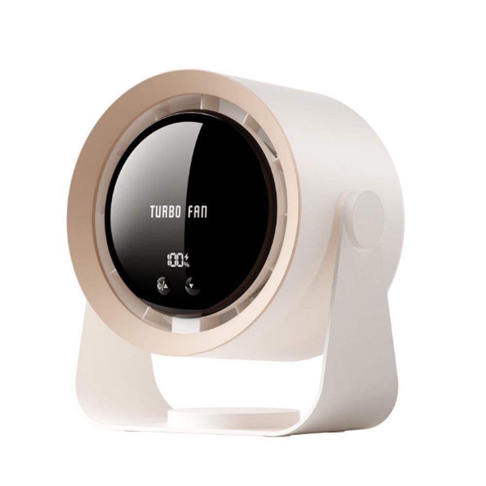 Digital Display Desk Fan Air Circulator Quiet Fan 100 Speeds Adjustable Table Fan for Camping Office Dorm Khaki - Image 1