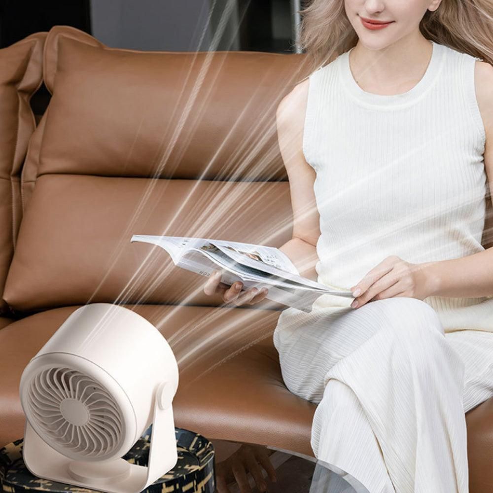 Digital Display Desk Fan Air Circulator Quiet Fan 100 Speeds Adjustable Table Fan for Camping Office Dorm Khaki - Image 3