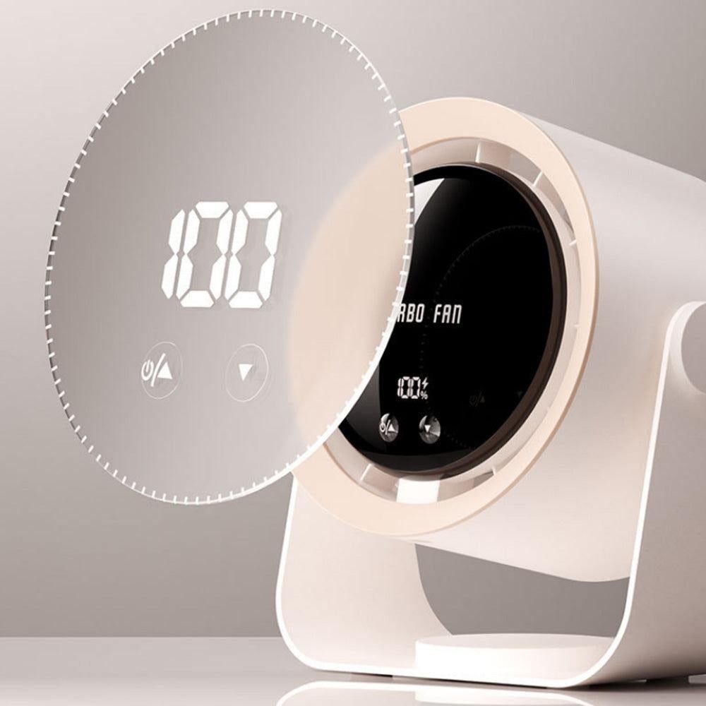 Digital Display Desk Fan Air Circulator Quiet Fan 100 Speeds Adjustable Table Fan for Camping Office Dorm Khaki - Image 4